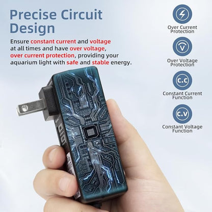 Aquarium Light LED Power Adapter AC 100-240V DC 24V 2A Replacement Power Adapter Fish Tank Light Power Supply Converter with Indicator Light DaToo