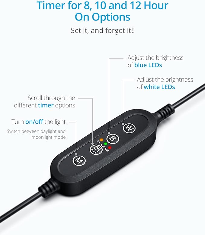 NICREW ClassicLED Gen 2 Aquarium Light, 32 Watts, Dimmable LED Fish Tank Light with 2-Channel Control, White and Blue LEDs, Size 36 to 48 Inch NICREW