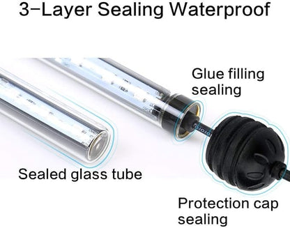 LED Aquarium Light, 7.5inch Colorful Fish Tank Light Submersible Underwater Crystal Glass LEDs Lights, 9 LEDs Beads, Brightness Adjustable Memory Function, LED Light bar Stick for Fish Tank COVOART