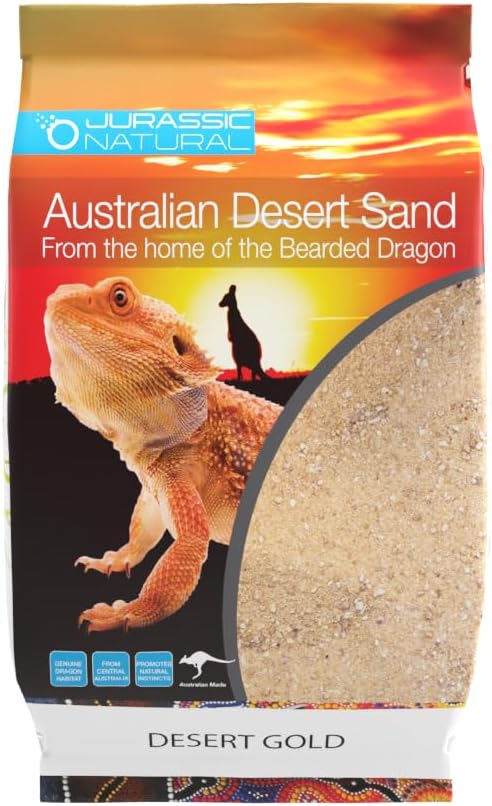 Jurassic Natural Australian Desert Dragon Habitat Substrate for Bearded Dragons and Other Lizards, Gold, 10lb JurassicNatural