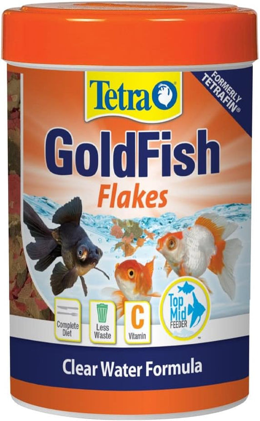 Tetra Goldfish Flakes, Nutritionally Balanced Diet For Aquarium Fish, Vitamin C Enriched Flakes, 1 oz Tetra
