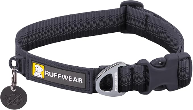 Ruffwear, Front Range Dog Collar, Durable and Comfortable Collar for Everyday Use, Basalt Gray, 14"-20" RuffwearInc