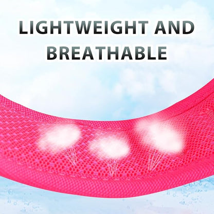 BARKBAY No Pull Dog Harness 3 Buckles Large Reflective Dog Harness with Front Clip and Easy Control Handle for Walking Training Running with ID tag Pocket(Pink,M) BARKBAY