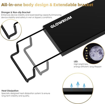 Aquarium Light, LED Full Spectrum Freshwater Aquarium Lights, Daylight/Moonlight Mode and infinitely dimmable, Fish Tank Light with Timer and Auto ON/Off (18-23 in) GLOWRIUM