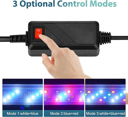 LED Aquarium Light Full Spectrum Fish Tank Lights 7" 8" 10" 12" 8W Multi-Color Freshwater Saltwater Plant Lamp White Blue Red LEDs Oltraman