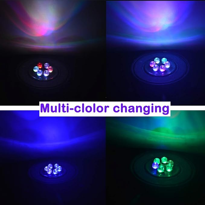 LED Aquarium Air Stones Fish Tank Bubbler Light Air Stone Diffuser Decor Lamp with Sucker Colorful Backgound Lighting (2.2inch Light Disk(No Remote)) JackSuperAquariumPetsFocus