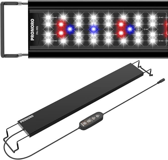 Aquarium Light, LED Full Spectrum Freshwater Aquarium Lights, Daylight/Moonlight Mode and stepless dimmable, Fish Tank Light with 6h/9h/12h Timer and Auto ON/Off (G 24-29 in) PRONORO