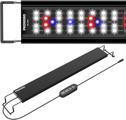 Aquarium Light, LED Full Spectrum Freshwater Aquarium Lights, Daylight/Moonlight Mode and stepless dimmable, Fish Tank Light with 6h/9h/12h Timer and Auto ON/Off (G 24-29 in) PRONORO