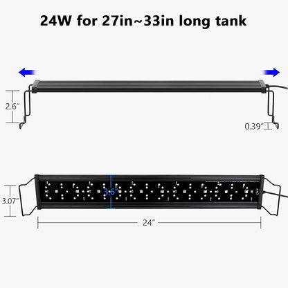 hygger New Mode 24/7 Timer LED Aquarium Light, Auto On Off Full Spectrum Fish Tank Light Fish Colorful/Sun/Nightlight/Wrgb Cycle Mode for Freshwater Plants Tank (for 27in~33in Long Tank) hygger