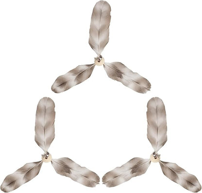 FUKUMARU Cat Wand Toy Natural Feather, Cat Toy Feather Replacement (3 PCS Feather Replacement) - PAWPICO