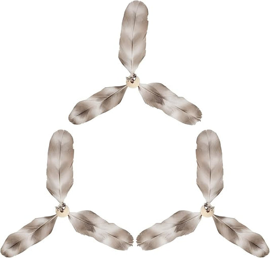 FUKUMARU Cat Wand Toy Natural Feather, Cat Toy Feather Replacement (3 PCS Feather Replacement) - PAWPICO