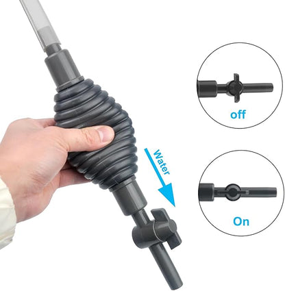 Newpol 5.7FT Aquarium Siphon Vacuum Cleaner for Fish Tank Cleaning Gravel & Sand & Change The Water Newpol