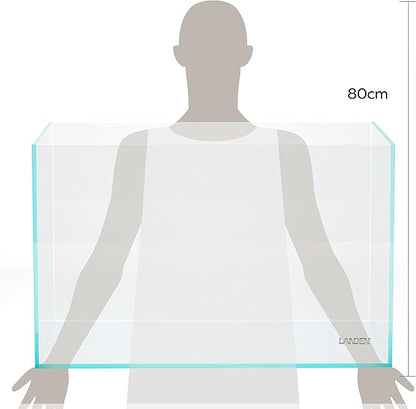 LANDEN 90P 55 Gallon Rimless Low Iron Aquarium Tank,W35.4×D19.7×H19.7 in(90x50x50cm) 10mm Thickness with Black Nano Foam Leveling mat Included Landen