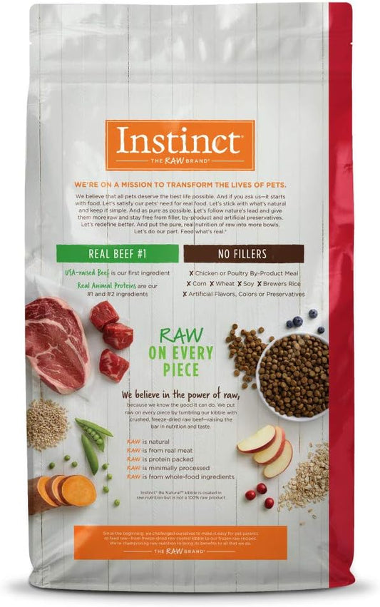 Instinct Be Natural Real Beef & Barley Recipe Natural Dry Dog Food, 25 lb. Bag - PAWPICO