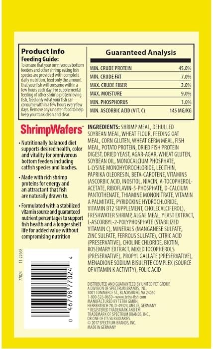 Tetra ShrimpWafers Complete Diet for Catfish and Loaches 3 Ounce Tetra