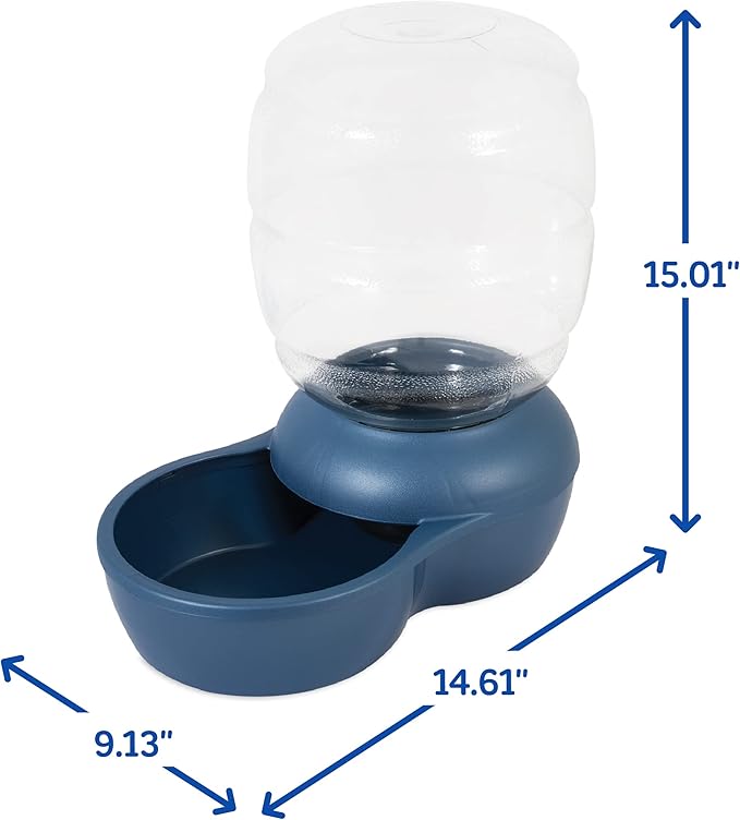 Petmate Replendish Gravity Waterer With Microban for Cats and Dogs, 2.5 Gallons,Blue, Made in USA - PAWPICO