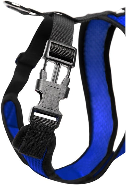 Gooby Comfort X Head in Harness - Blue, Small - No Pull Small Dog Harness, Patented Choke-Free X Frame - Perfect on The Go Dog Harness for Medium Dogs No Pull or Small Dogs for Indoor and Outdoor Use Gooby