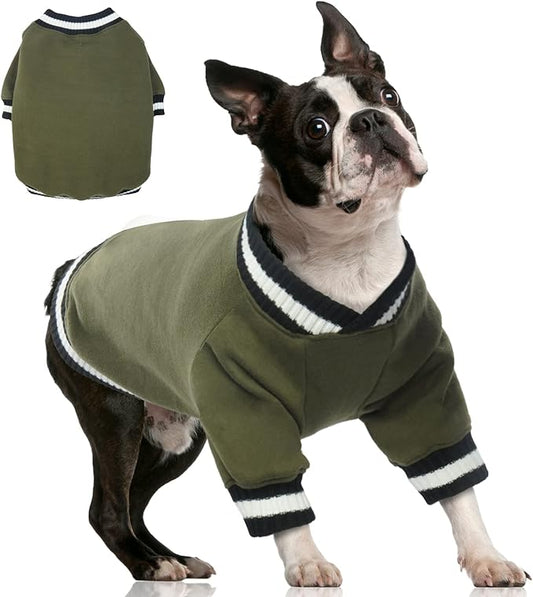 FUAMEY Dog Pullover Sweatshirt，Dog Winter Sweaters Warm Dog Clothes Dog Vest Thick Puppy Pullover Soft Pet Fleece Sweater Cute Doggie Boy Girl Outfit for Small Medium Dogs Green M - PAWPICO