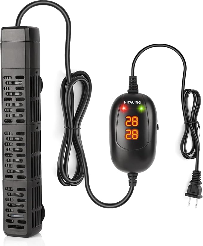 HiTauing Aquarium Heater, 50W/100W/200W/300W/500W Submersible Fish Tank Heater with Over-Temperature Protection and Automatic Power-Off When Leaving Water for Saltwater and Freshwater HiTauing