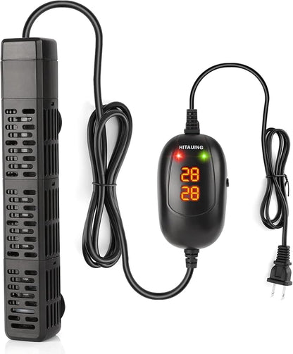 HiTauing Aquarium Heater, 50W/100W/200W/300W/500W Submersible Fish Tank Heater with Over-Temperature Protection and Automatic Power-Off When Leaving Water for Saltwater and Freshwater HiTauing
