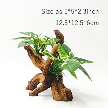 Smoothedo-Pets Fish Tank Decorations Aquarium Decor 5inch Ornaments Betta Leaf pad Hammock Artifical Driftwood Cave Goldfish Bowl Accessories (Type-J) EnvironmentFriendlyArtificialPlasticPlantAquariumDecoration