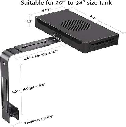 Aquarium Light 45 Watts Gree LED Full Spectrum 2 Channels Reef Light with Timer Sunrise Sunset Moonlight Model for Coral SPS LPS Saltwater Fish Nano Reef Tank (10 to 24 Inches in Length) PAWPICO