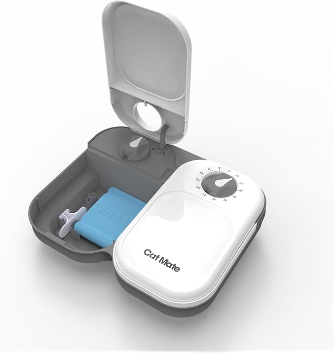 Cat Mate C200 2-Meal Automatic Pet Feeder for Cats and Small Dogs with Ice Pack - PAWPICO