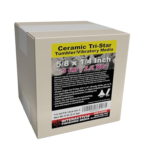 Ceramic Tumbling Media (5 lb - 5/8" x 1/4" Small Tri-Stars, Tri-Star - Ceramic General) InteractiviaFinishingMedia