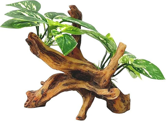 Smoothedo-Pets Fish Tank Decorations Aquarium Decor 5inch Ornaments Betta Leaf pad Hammock Artifical Driftwood Cave Goldfish Bowl Accessories (Type-J) EnvironmentFriendlyArtificialPlasticPlantAquariumDecoration