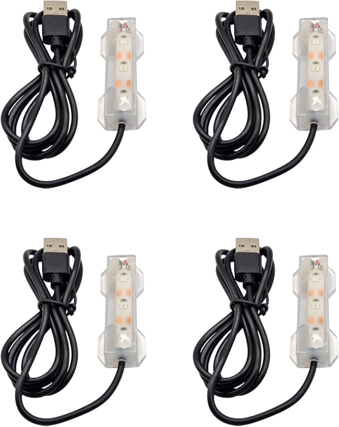 Flylin 4PCs 5V USB Aquarium Light, Smal Decoration LED Lighting Lamp, Aquarium Water Plant Light for Desktop Fish Tank Indoor Water Garden (Colorful) Flylin