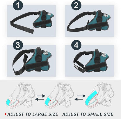 Bolux Dog Harness, No-Pull Reflective Dog Vest, Breathable Adjustable Pet Harness with Handle for Outdoor Walking - No More Pulling, Tugging or Choking (Turquoise, M) Bolux