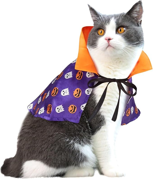 PETLESO Halloween Pets Costume for Cats, Small Dogs, Rabbits Cat Cape Cosplay Party Dog Cloak Costume Cat Halloween Costumes - PAWPICO