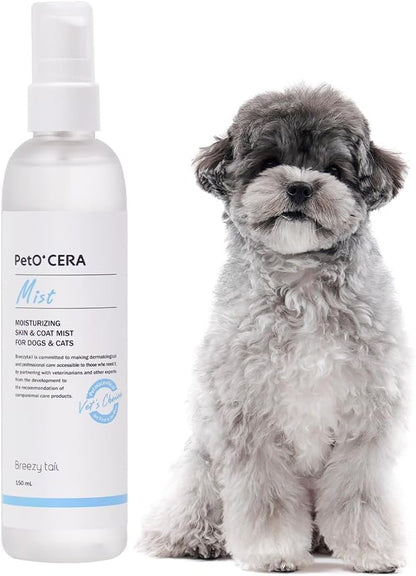 PetO'Cera Mist Spray, Hydrating Mist for Dogs & Cats, Skin & Coat Relief, with Ceramide and PSF (PetO'CERA Skincare Solution), Korean Pet Skincare, 5.07oz (500ml) BREEZYTAIL