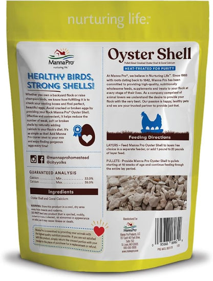 Manna Pro Crushed Oyster Shell for Laying Hens - Laying Chicken Oyster Shell - 6-Pack of 5lbs MannaPro