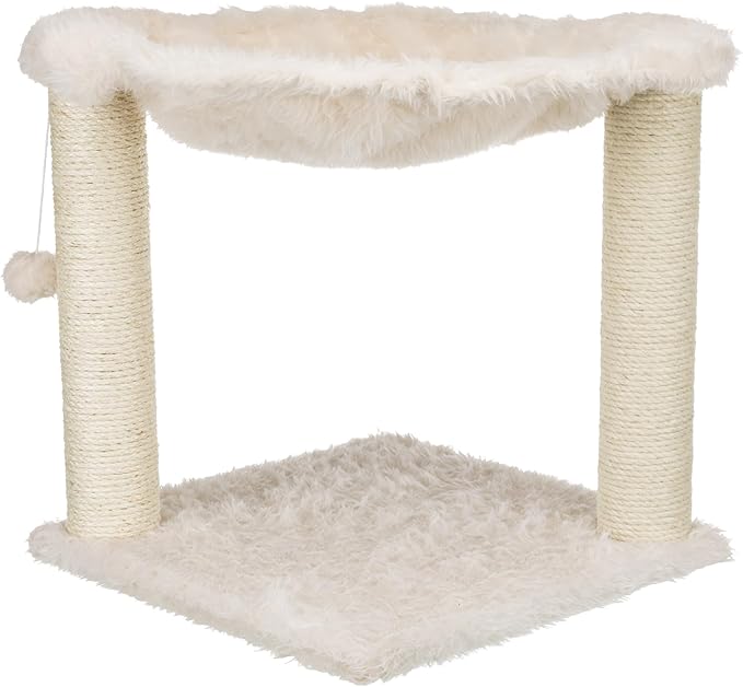 TRIXIE Baza Scratching Post with Hammock | 18" Base. Color: Cream - PAWPICO