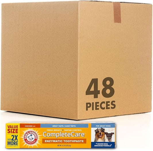 Arm & Hammer Complete Care Enzymatic Dog Toothpaste, 6.2 oz - Dog Toothpaste for Puppies and Adult Dogs, Toothpaste for Dogs - Pet Toothpaste, Dog Dental Care and Clean Dog Teeth - 48 Pack ARMHAMMER