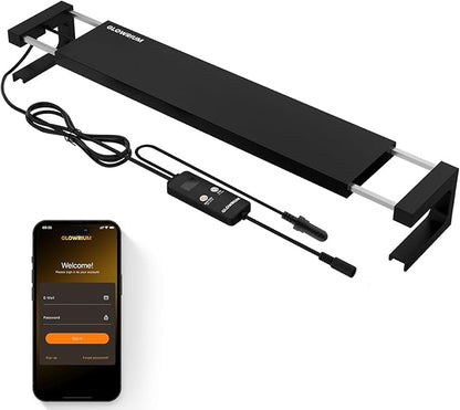 Saltwater Aquarium Light,Smart Reef Coral Light,App with Bluetooth + WiFi Dual Control,DIY Spectrum and Brightness for Saltwater Fish and Reef Tanks,with Real Time Water Temperature Sensor (24-30 IN) GLOWRIUM