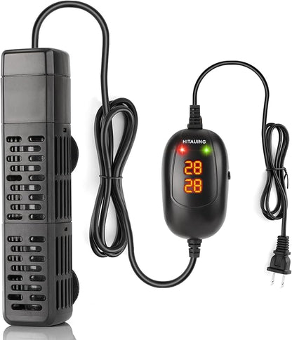 HiTauing Aquarium Heater, 50W/100W/200W/300W/500W Submersible Fish Tank Heater with Over-Temperature Protection and Automatic Power-Off When Leaving Water for Saltwater and Freshwater HiTauing