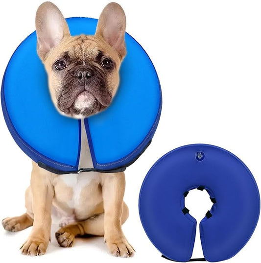 Dog Cone Collar for Small Medium Large Dogs for After Surgery, Pet Inflatable Neck Donut Collar Soft Protective Recovery Cone for Dogs and Cats-Alternative E Collar Does Not Block Vision-DarkBlue,M MIDOG