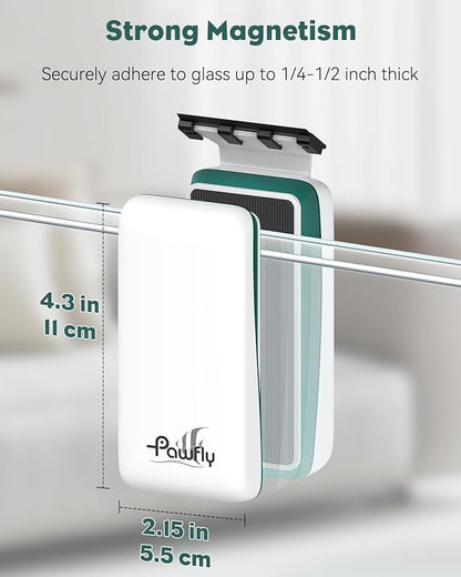 Pawfly Strong Magnetic Fish Tank Cleaner Aquarium Magnetic Glass Cleaner Brush with 2 Detachable Scrapers, Floating Scrubber Brush Cleaning Tool for 1/4-1/2 Inch Thick Glass Pawfly