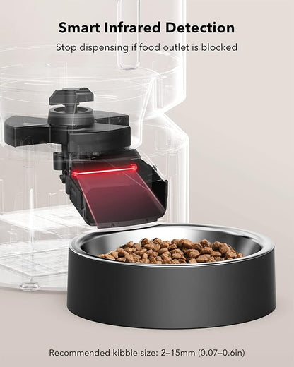 PETLIBRO Automatic Cat Feeder, Automatic Cat Food Dispenser with Freshness Preservation, Timed Cat Feeders for Dry Food, Up to 50 Portions 6 Meals Per Day, Granary Pet Feeder for Cats - PAWPICO