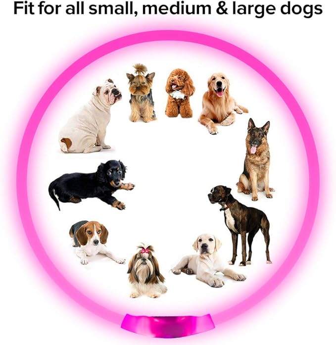 Led Dog Collar, BSEEN USB Rechargeable Flash Dog Necklace Light, Pet Safety Collar Makes Your Beloved Dogs Be Seen at Night for Small Medium Large Dogs(Pink) - PAWPICO