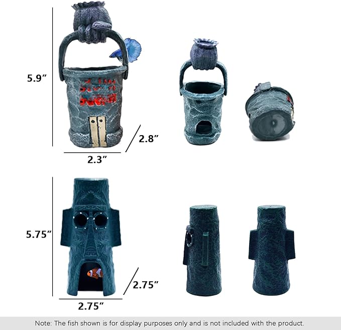 Fish Tank Decorations,House Ornament Kit,Aquarium Decor PAWPICO