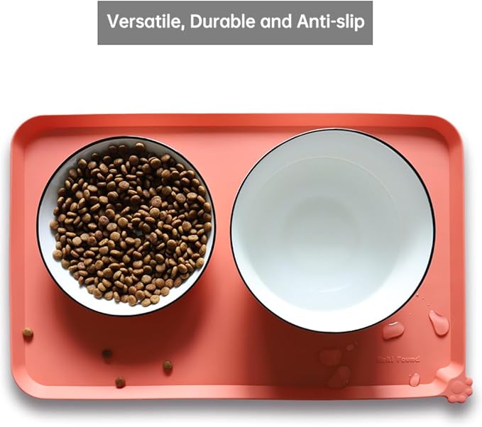 Hoki Found -Waterproof Pet Feeding Mats with High Lips - Multiple Size and Colors for Dogs, Cats & Others-BC - PAWPICO