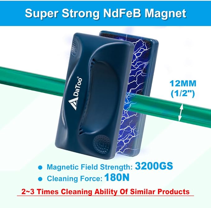 Aquarium Mini Magnetic Scrubber Scraper Small Fish Tank Cleaner Nano Glass Aquarium Cleaning Tools with Super Strong Magnet (Standard) DaToo