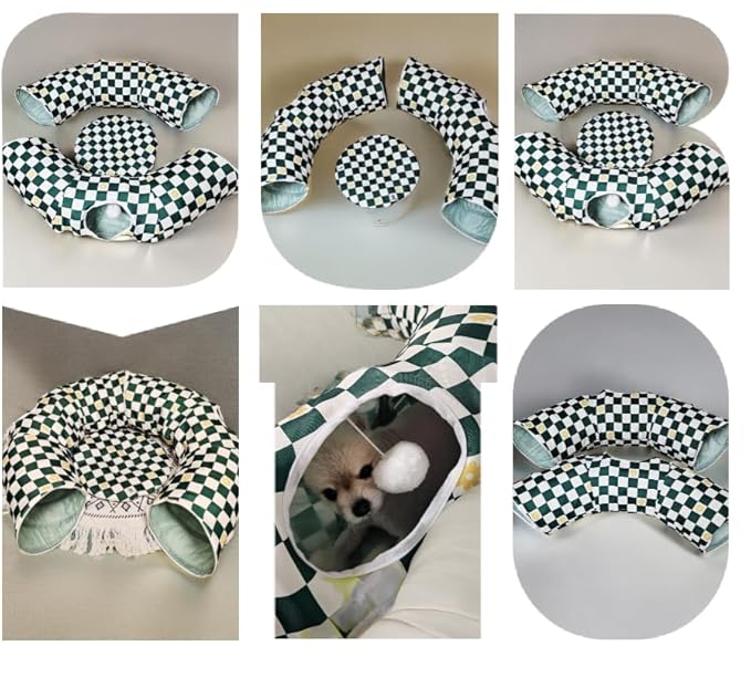 Premium Design Patent, Suitable for Multiple Cats to use at Once, Including cat Toys, cat Tunnel, cat mat, cat Tunnel Bed – Suitable for Small, Medium, and Large Cats. Cat Playground._Flower - PAWPICO