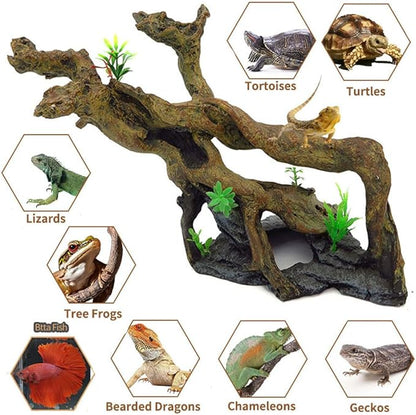 Fish Tank Decorations Aquarium Décor Resin Artificial Tree Trunk Root (E) Taomypets