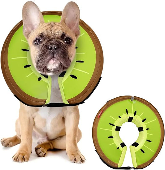 Dog Cone Collar for Small Medium Large Dogs for After Surgery, Pet Inflatable Neck Donut Collar Soft Protective Recovery Cone for Dogs and Cats-Alternative E Collar Does Not Block Vision-Kiwifruit,M MIDOG