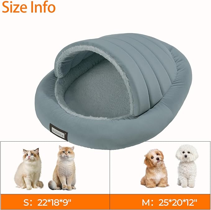 BALANCE 2 in 1 Cat Bed Cave for Kittens and Small Dogs, Cat Tents for Indoor Cats, Covered Cat Beds with Removable Cushion, Calming Cat Nest, Cat Hideaway, Washable Cat House with Non-Slip Bottom - PAWPICO