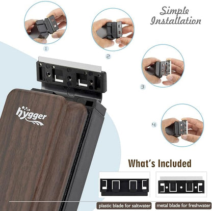 hygger Strong Magnetic Aquarium Glass Cleaner Algae Scrubber Magnet Cleaning Tool with Scraper Blade Floating Brush for 1/5" - 3/8" Glass Tank (Freshwater & Saltwater) Small hygger